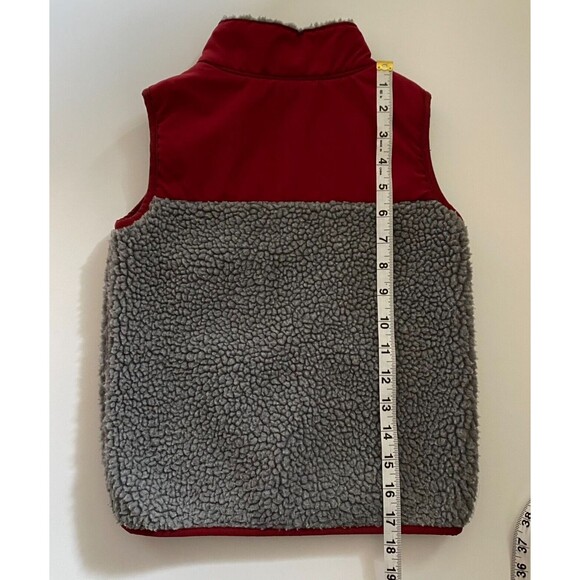 Carter’s Vest Kid's‎ 5/5A Red Gray Sherpa Full Zip Fleece - Picture 6 of 9